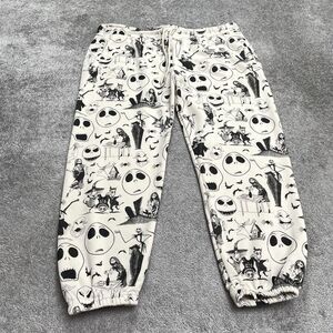 Disney Nightmare Before Christmas Jogger Sweatpants Mens XL Black white Graphic
